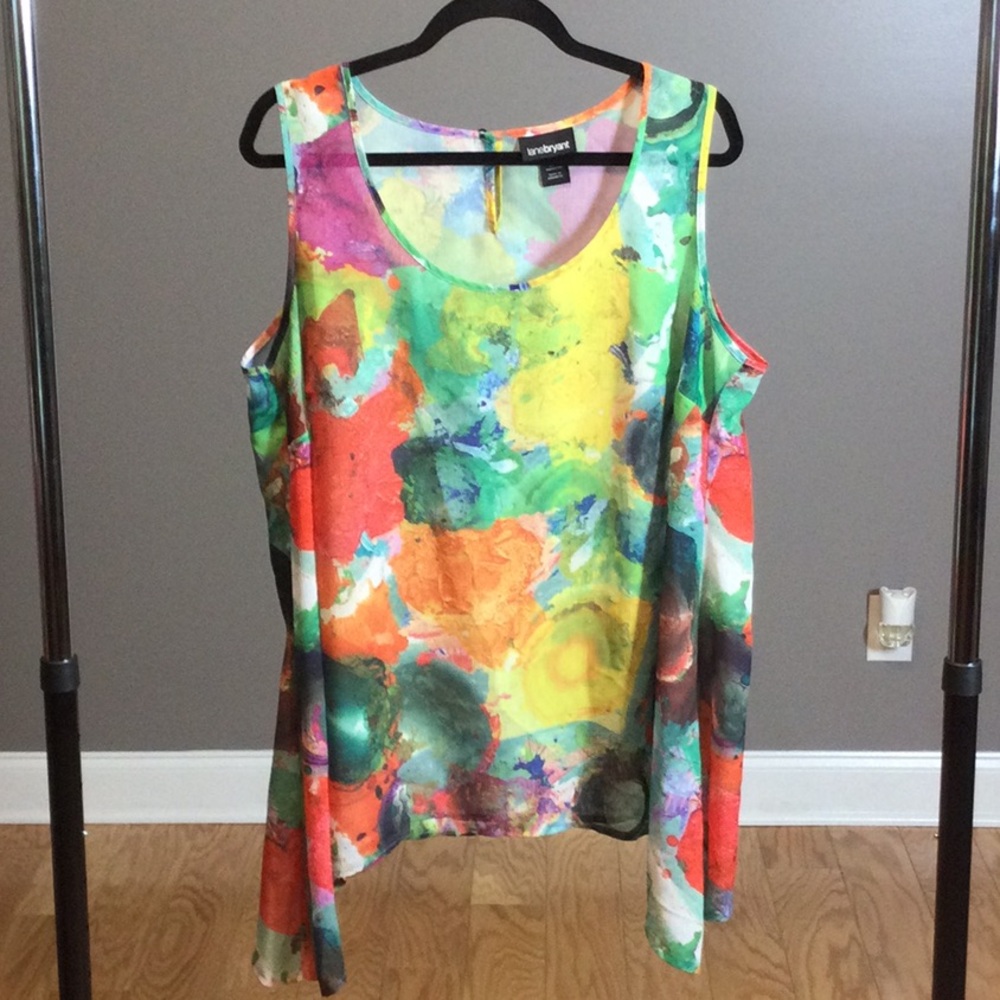 18/20 Lane Bryant Colorful Boho Abstract Print Sleeveless Top - Picture 1 of 14